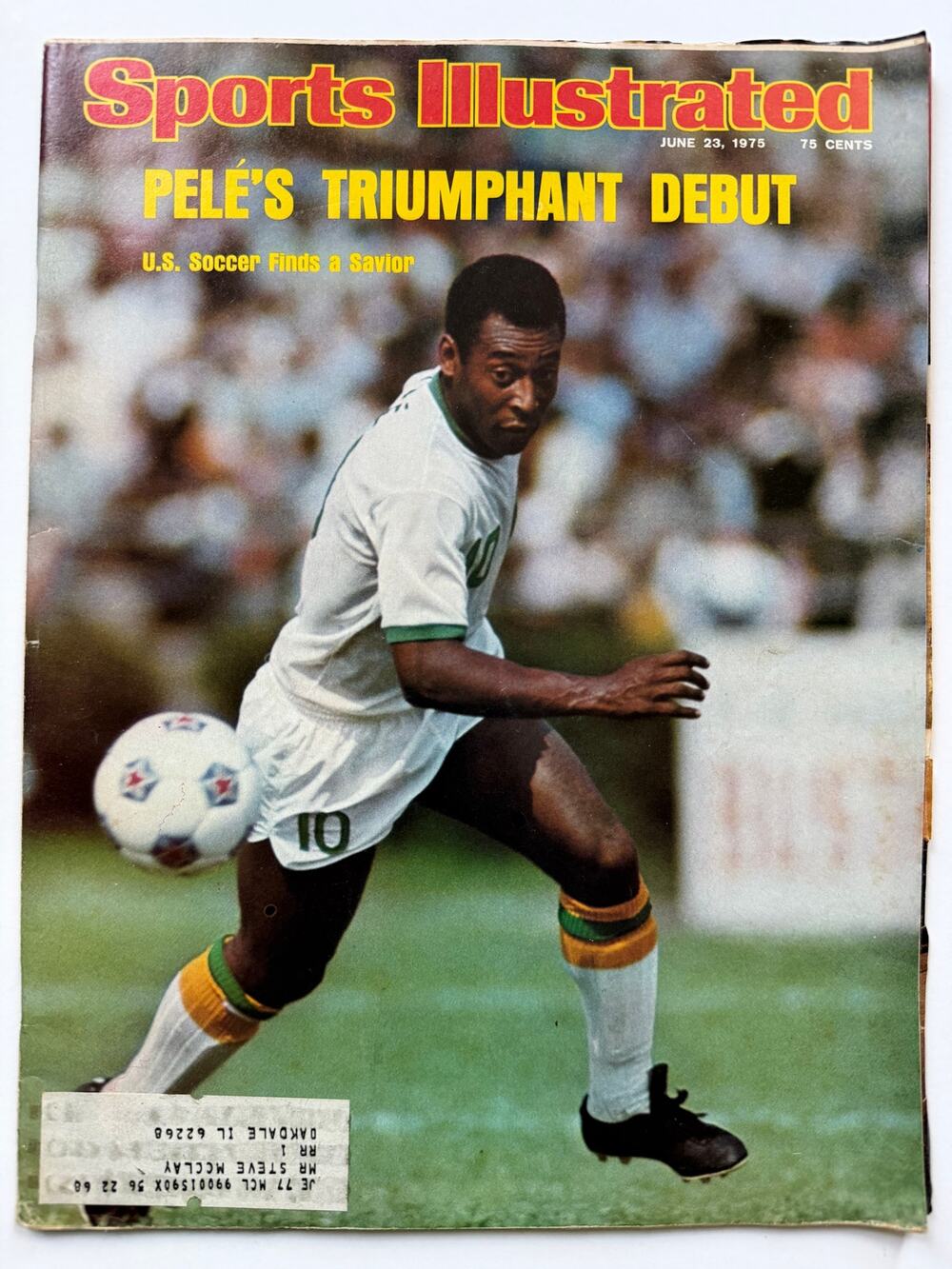1975 Sports Illustrated Pele 1st Cover Soccer Brazil Footballer FIFA World Cup